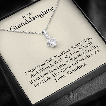 To My Grand Daughter - If I'm Ever Not Here (Love, Grandma) | Beautiful 14K White Gold Family Forever Pendant