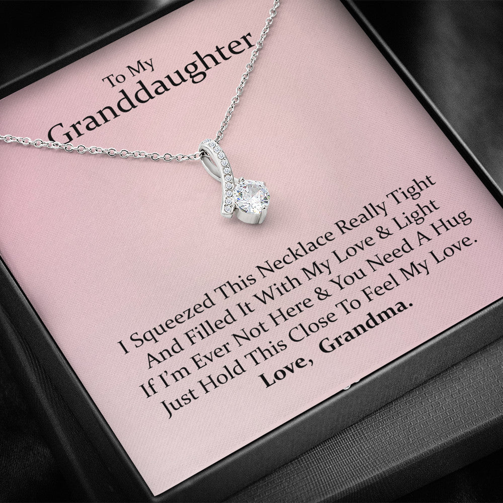To My  Grand Daughter - If I'm Ever Not Here (Love, Grandma) | Beautiful 14k White Gold Family Forever Pendant
