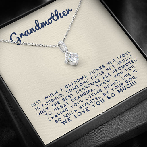 Grand Mother - Life Is So Much Sweeter By Your Side | Beautiful 14k White Gold Family Forever Pendant Standard Box