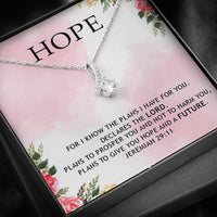 HOPE - I Know The Plans I Have For You ( Jeremiah 29:11 ) | Beautiful 14k White Gold Family Forever Pendant