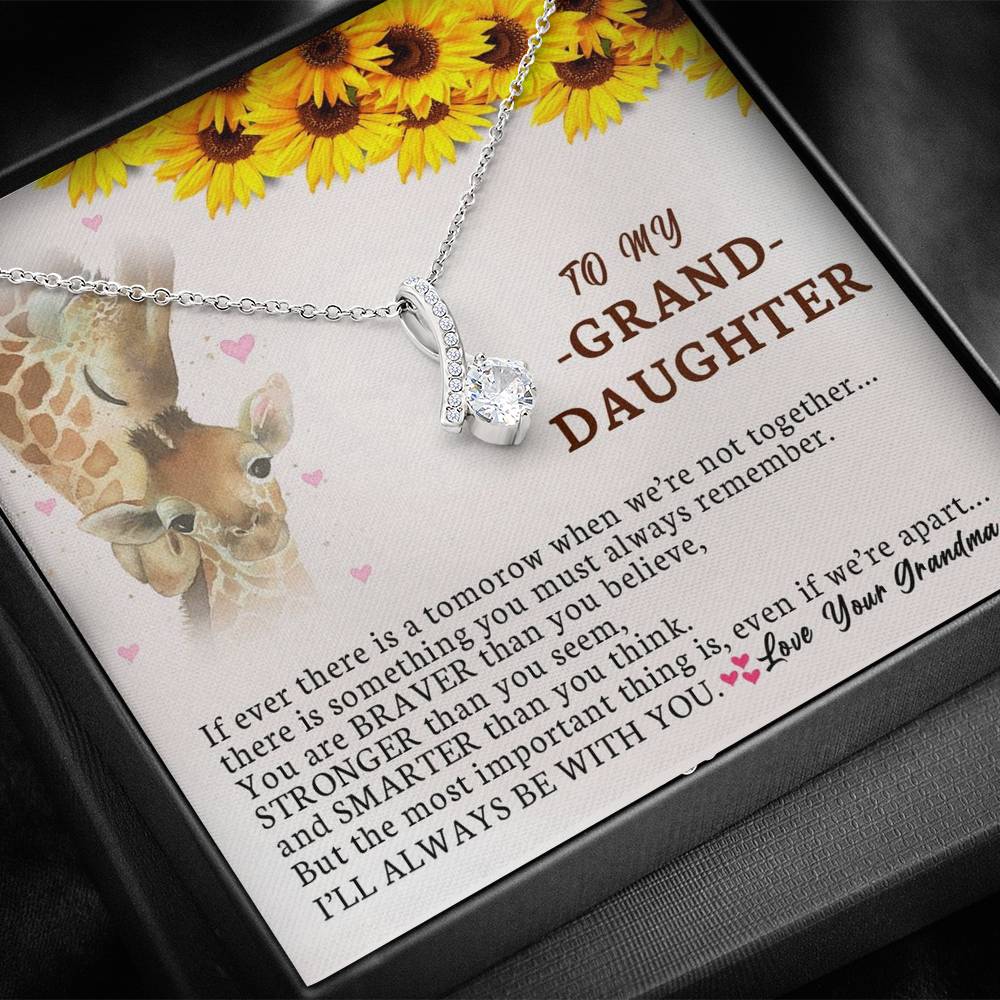 To My Grand Daughter - When We Are Not Together (Love, Your Grandma)| Stunning 14K White Gold Family Forever Pendant