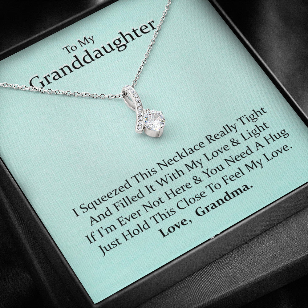 To My Grand Daughter - If I'm Ever Not Here (Love, Grandma) |  Beautiful 14k White Gold Family Forever Pendant