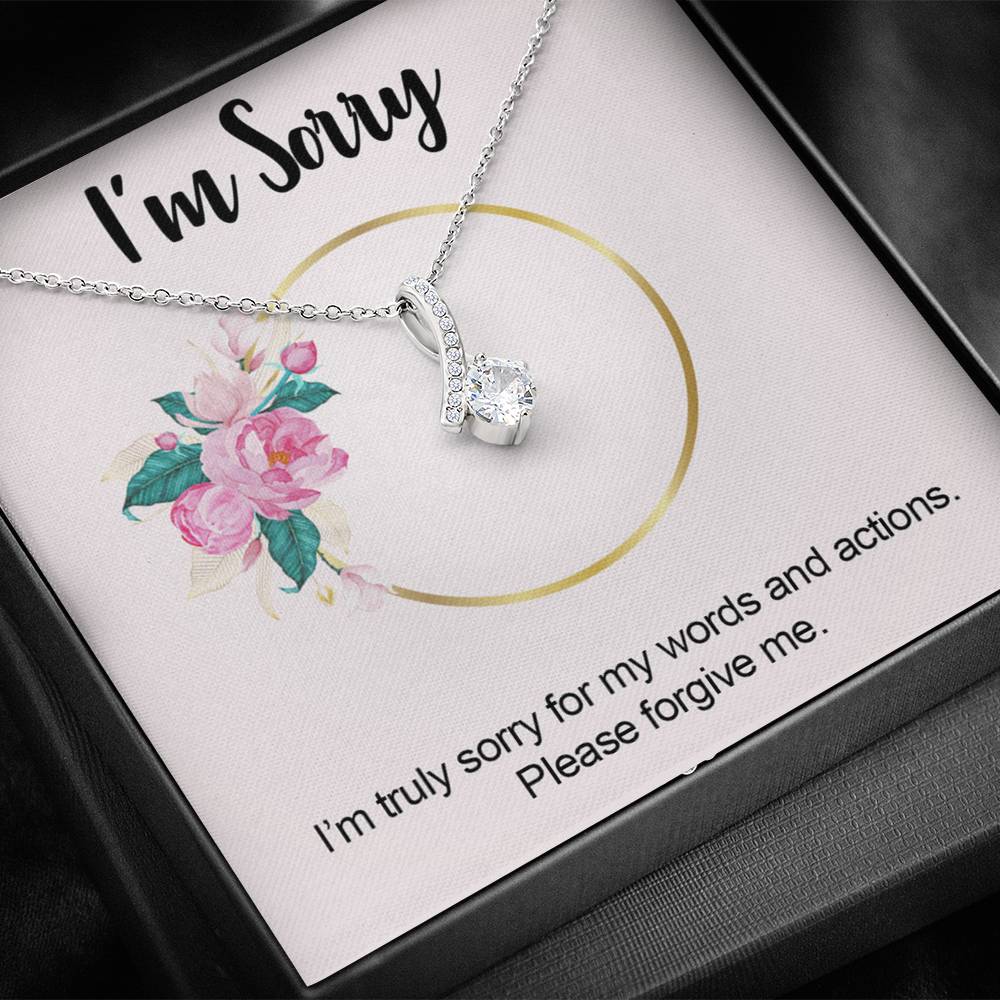 I'm Sorry - Please Forgive Me -|  Beautiful 14k White Gold Family Forever Pendant