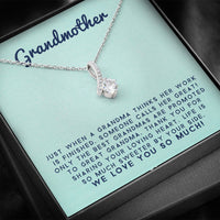 Grand Mother - Life Is So Much Sweeter By Your Side |  Beautiful 14k White Gold Family Forever Pendant