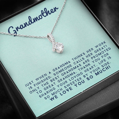Grand Mother - Life Is So Much Sweeter By Your Side |  Beautiful 14k White Gold Family Forever Pendant