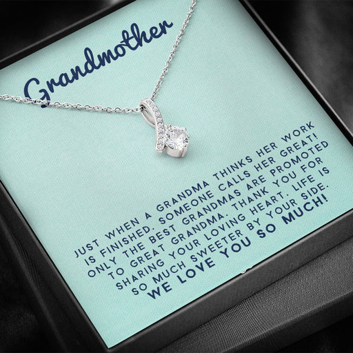 Grand Mother - Life Is So Much Sweeter By Your Side | Beautiful 14k White Gold Family Forever Pendant Standard Box