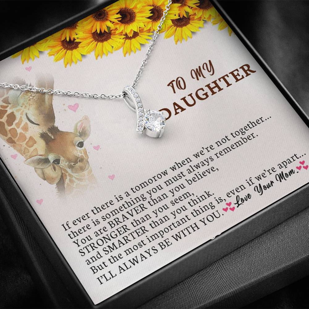 To My Daughter - When We're Not Together (Love, Your Mom) | Beautiful Artisan Crafted 14K White Gold Family Forever Pendant