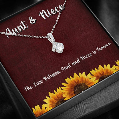 Aunt & Niece - The Love Is Forever | Beautiful 14k White Gold Family Forever Pendant