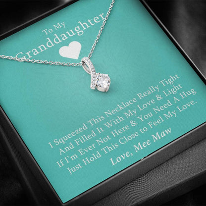 To My Grand Daughter - If Ever I'm Not Here (Love, Mee Maw) | Beautiful14K White Gold Family Forever Pendant