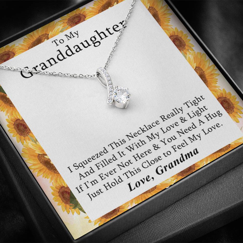 To My Grand Daughter - If I'm Ever Not Here (Love, Grandma) | Beautiful 14k White Gold Family Forever Pendant