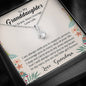 To My Grand Daughter - In Every Step Of Your Life (Love, Grandma) | Beautiful 14K White Gold Family Forever Pendant