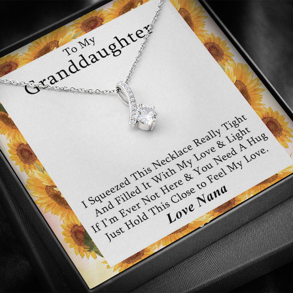 To My Grand Daughter - If I'm Ever Not Here (Love, Nana) | Beautiful 14k White Gold Family Forever Pendant