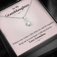 To My Grand Daughter - If We Can't Be Together (Love, Grandma) | Beautiful 14k White Gold Family Forever Pendant