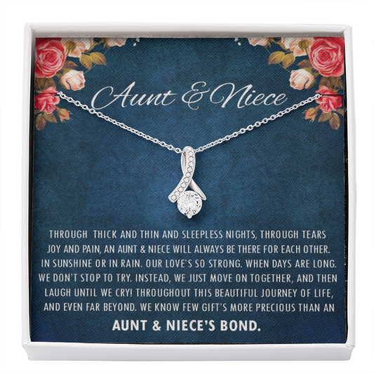 Aunt & Niece Bond - Beautiful Journey of Life | Stunning 14k White Gold Family Forever Pendant