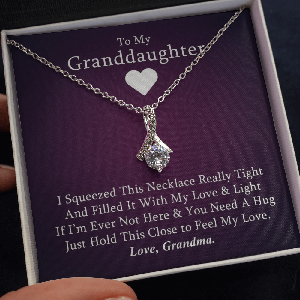 Grand Daughter - If I'm Not Here (Love, Grandma) | Stunning 14K White Gold Granddaughter Necklace