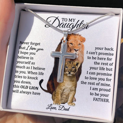 Daughter Cross Necklace (Love Dad) | Proud to Be Your Father