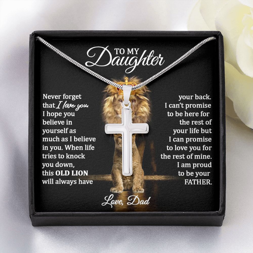 custom message card for daughter love dad lion