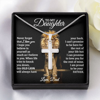 custom message card for daughter love dad lion