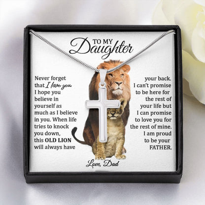 Daughter Cross Necklace (Love Dad) | Proud to Be Your Father