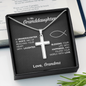 To My Grand Daughter - Filling Your World With Love (Love, Grandma) | Stunning Artisan Crafted 14k White Gold Cross Necklace