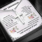 To My Grand Son - Remember How Much You Are Loved | Stunning Artisan Crafted 14k White Gold Cross Necklace