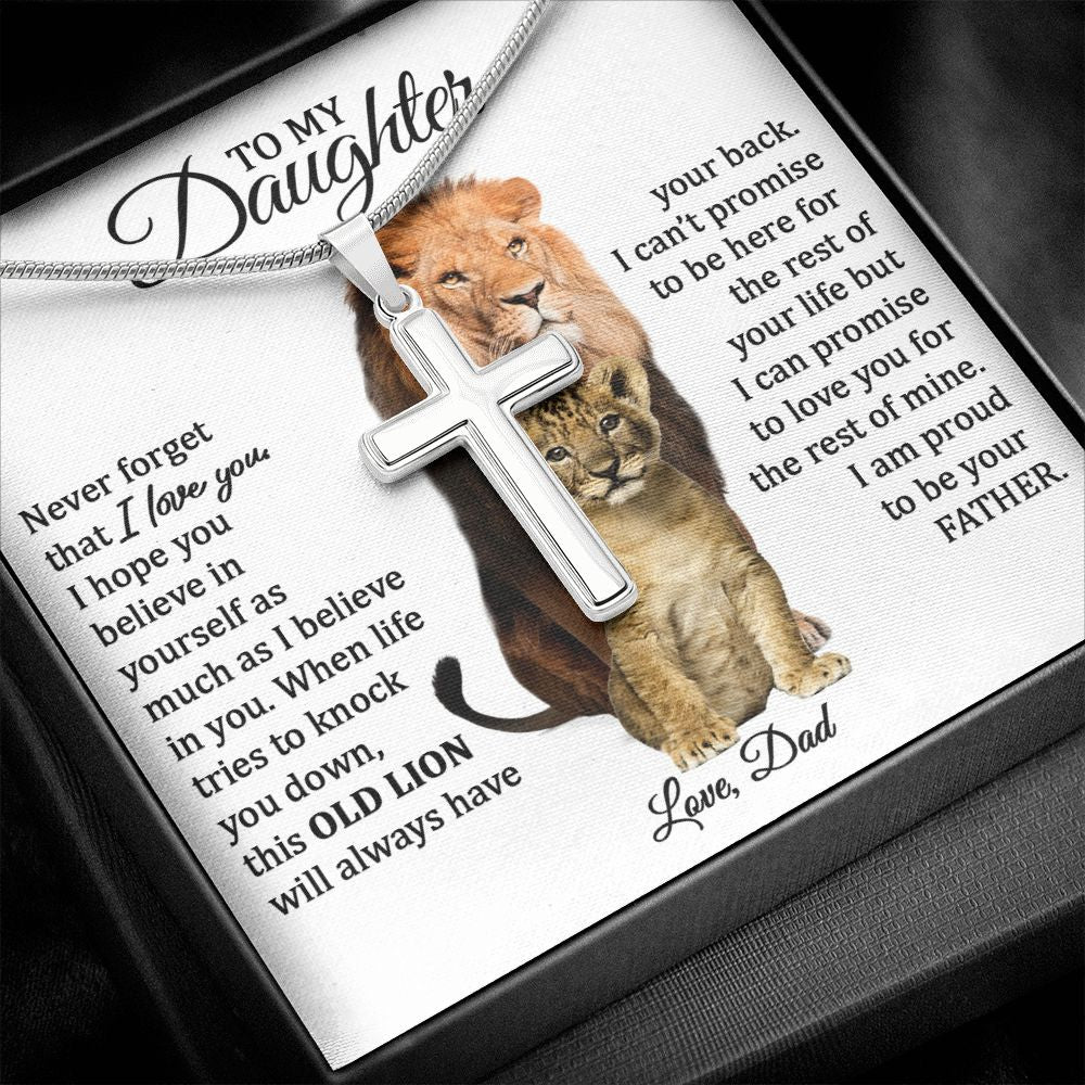 Daughter Cross Necklace (Love Dad) | Proud to Be Your Father