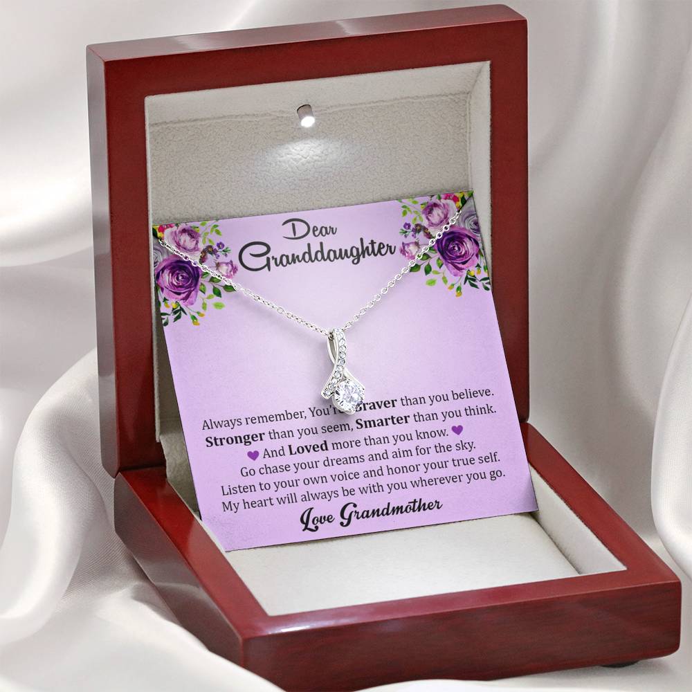 Dear Grand Daughter - Go Chase Your Dreams | Stunning 14K White Gold Family Forever Pendant