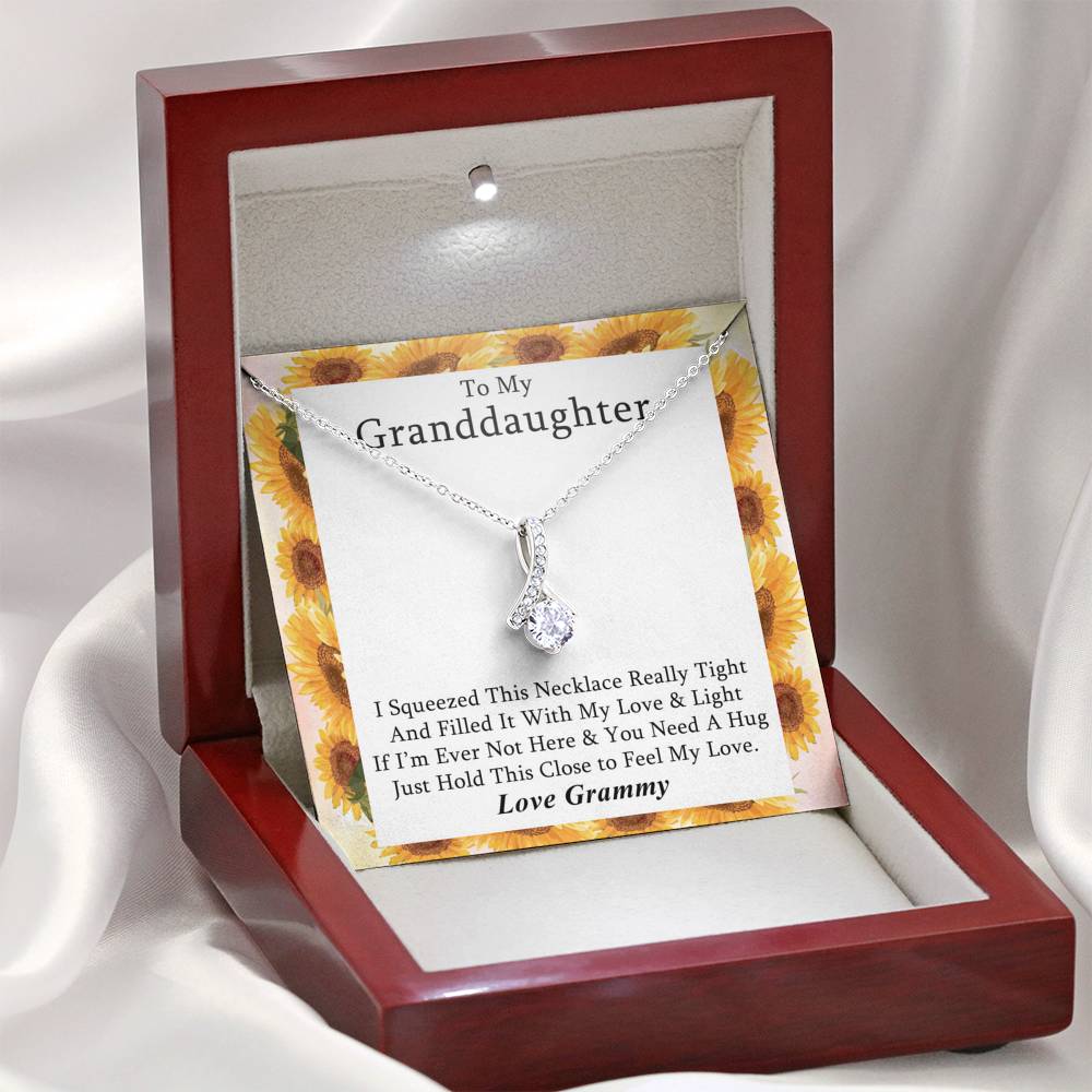 To My Grand Daughter - If I'm Ever Not Here (Love, Grammy) | Beautiful 14k White Gold Family Forever Pendant