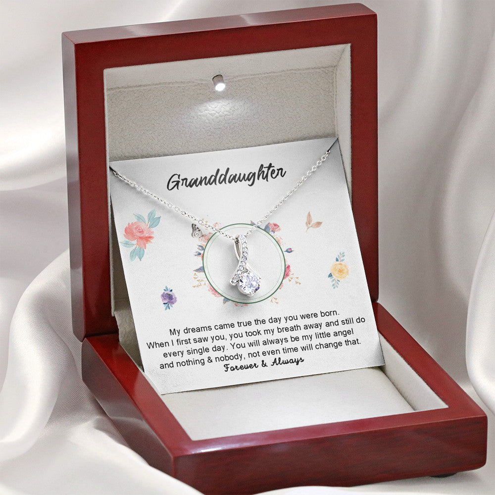 Grand Daughter - My Little Angel | Beautiful 14k White Gold Family Forever Pendant