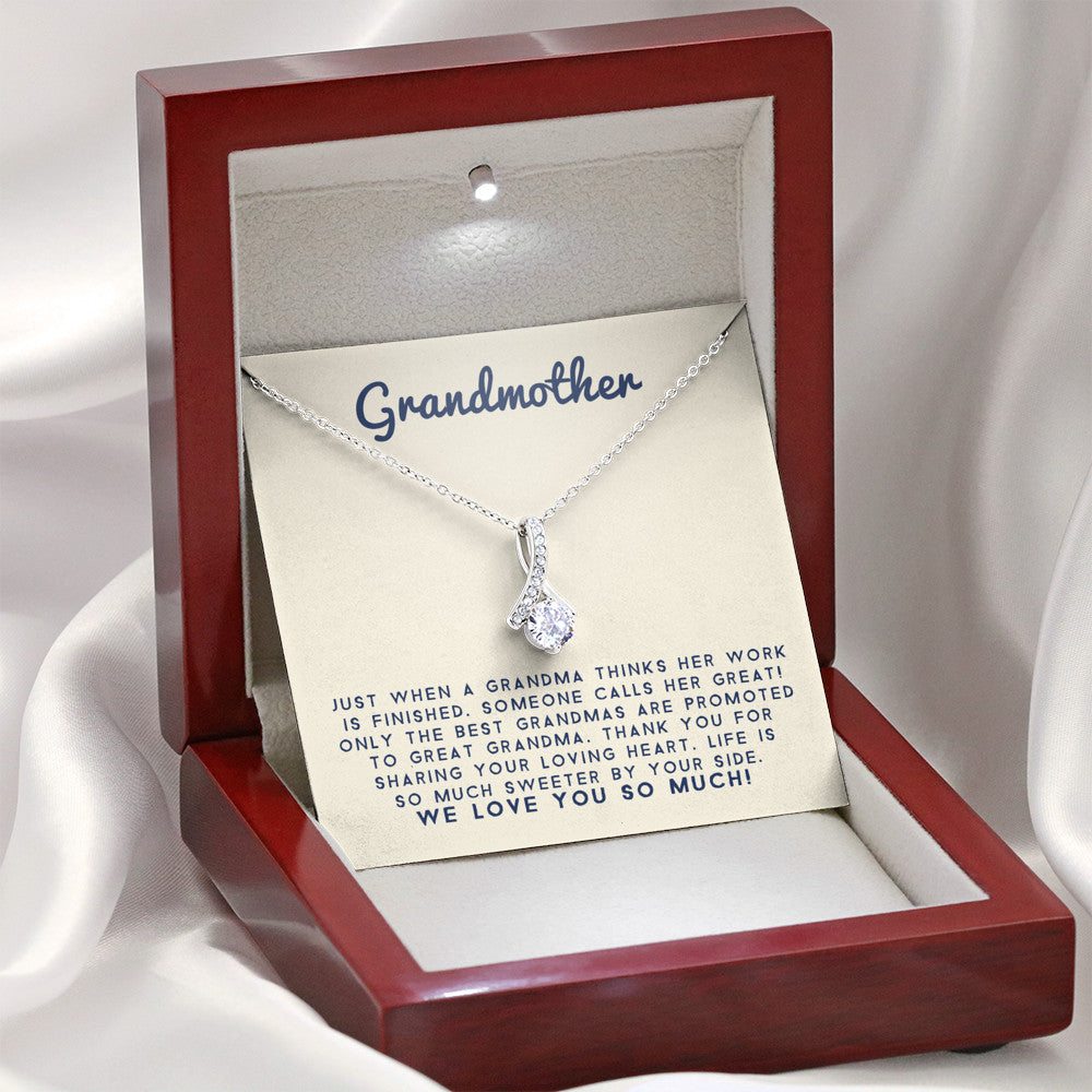 Grand Mother - Life Is So Much Sweeter By Your Side |  Beautiful 14k White Gold Family Forever Pendant