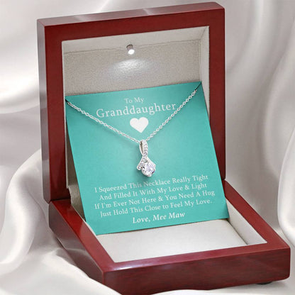 To My Grand Daughter - If Ever I'm Not Here (Love, Mee Maw) | Beautiful14K White Gold Family Forever Pendant