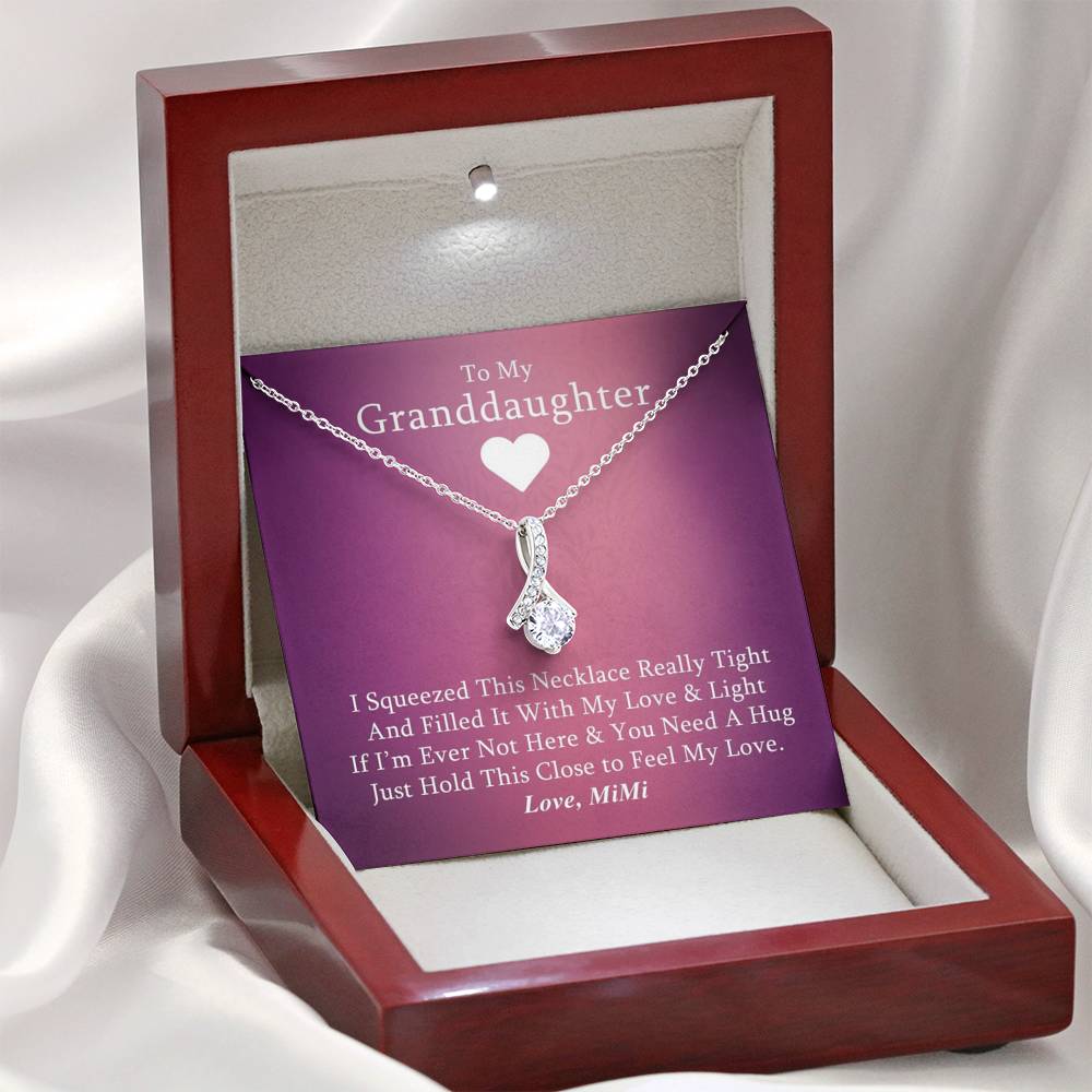 To My Grand Daughter - If I'm Ever Not Here (Love, Mimi) | Beautiful 14K White Gold Family Forever Pendant