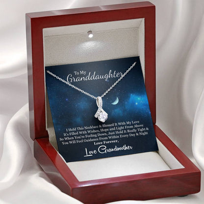 To My Grand Daughter - When You Are Feeling Down (Grandmother) | Stunning 14K White Gold Family Forever Pendant