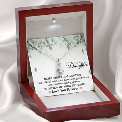 To My Daughter - The Woman I Know You Can Be | Beautiful 14K White Gold Family Forever Pendant