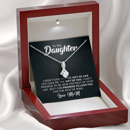 To My Daughter - The Gift Of You (Love, Mom) | Beautiful14K White Gold Family Forever Pendant