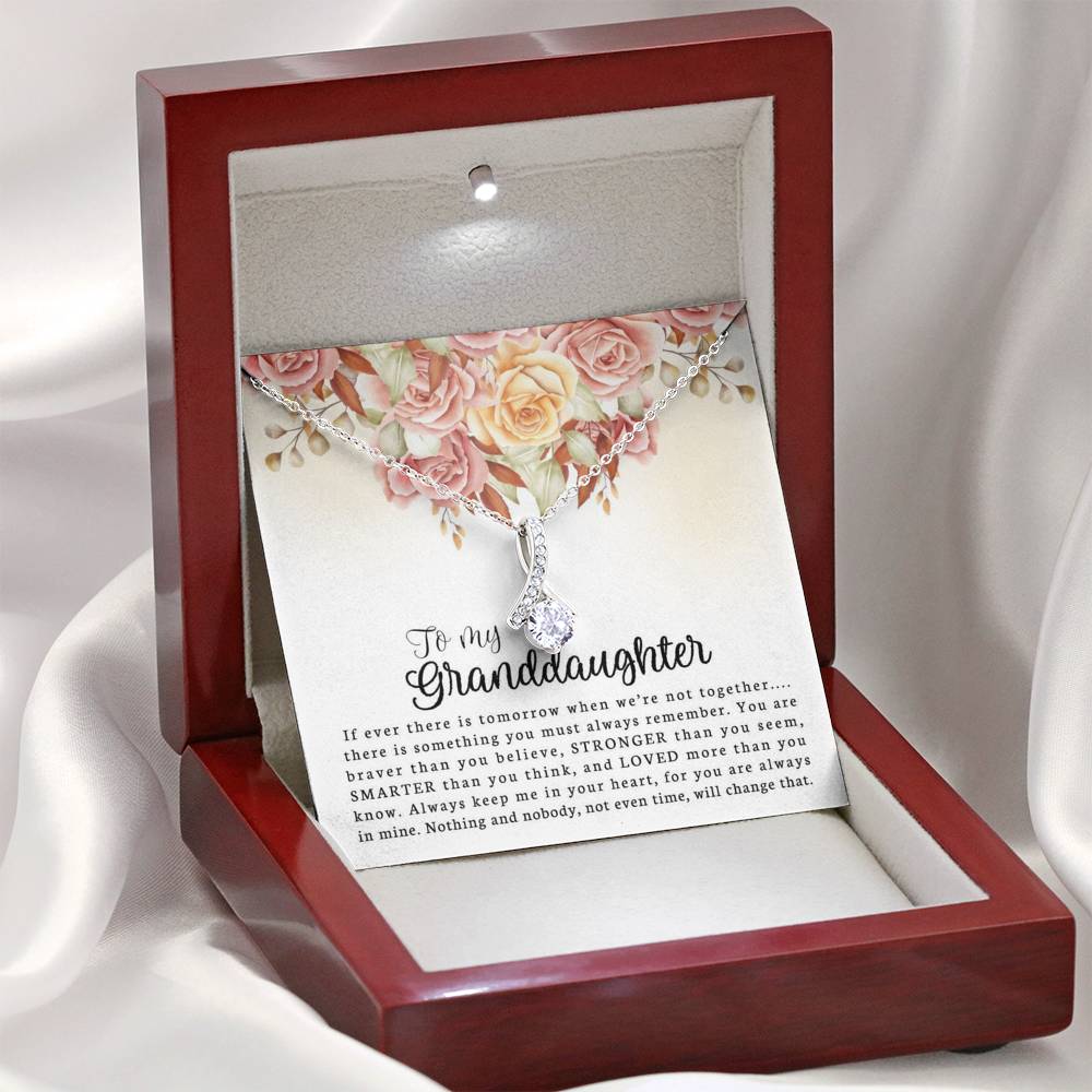 To My Grand Daughter - Something You Must Always Remember | Beautiful 14K White Gold Family Forever Pendant