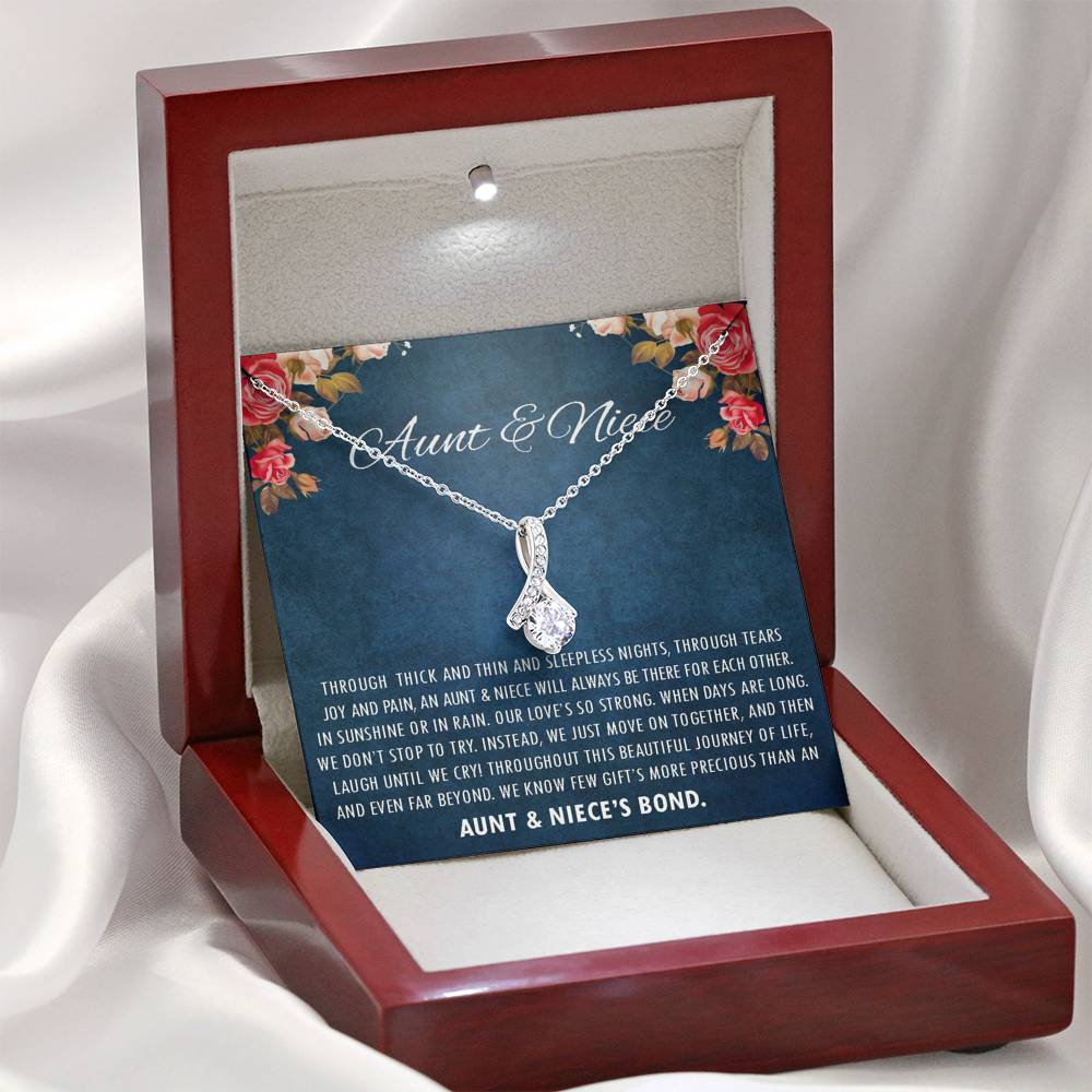 Aunt & Niece Bond - Beautiful Journey of Life | Stunning 14k White Gold Family Forever Pendant