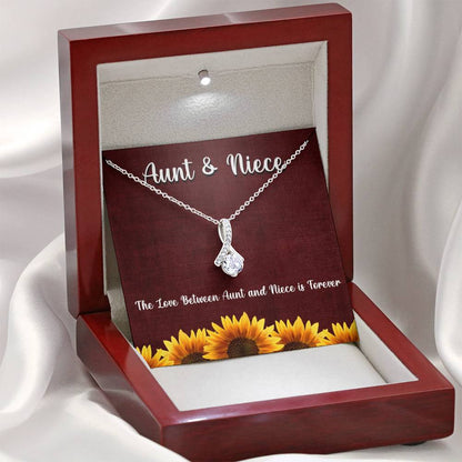 Aunt & Niece - The Love Is Forever | Beautiful 14k White Gold Family Forever Pendant