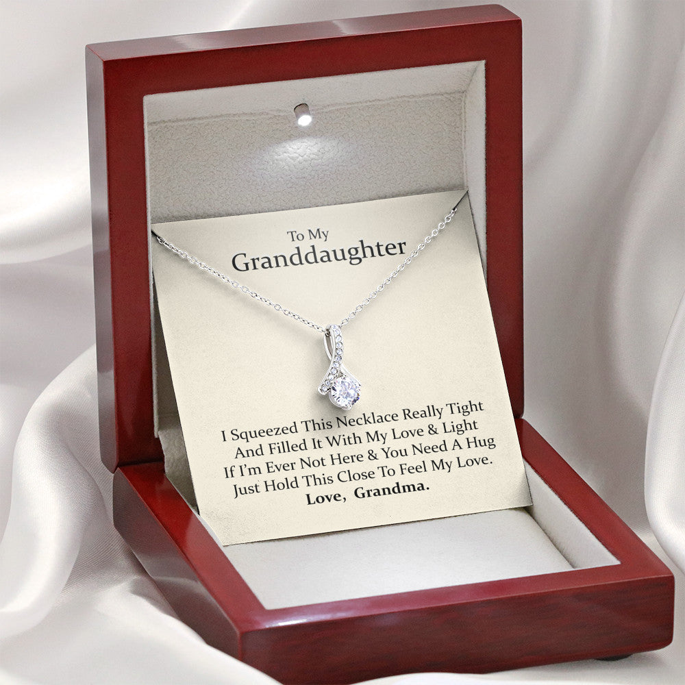 To My Grand Daughter - If I'm Ever Not Here (Love, Grandma) | Beautiful 14K White Gold Family Forever Pendant
