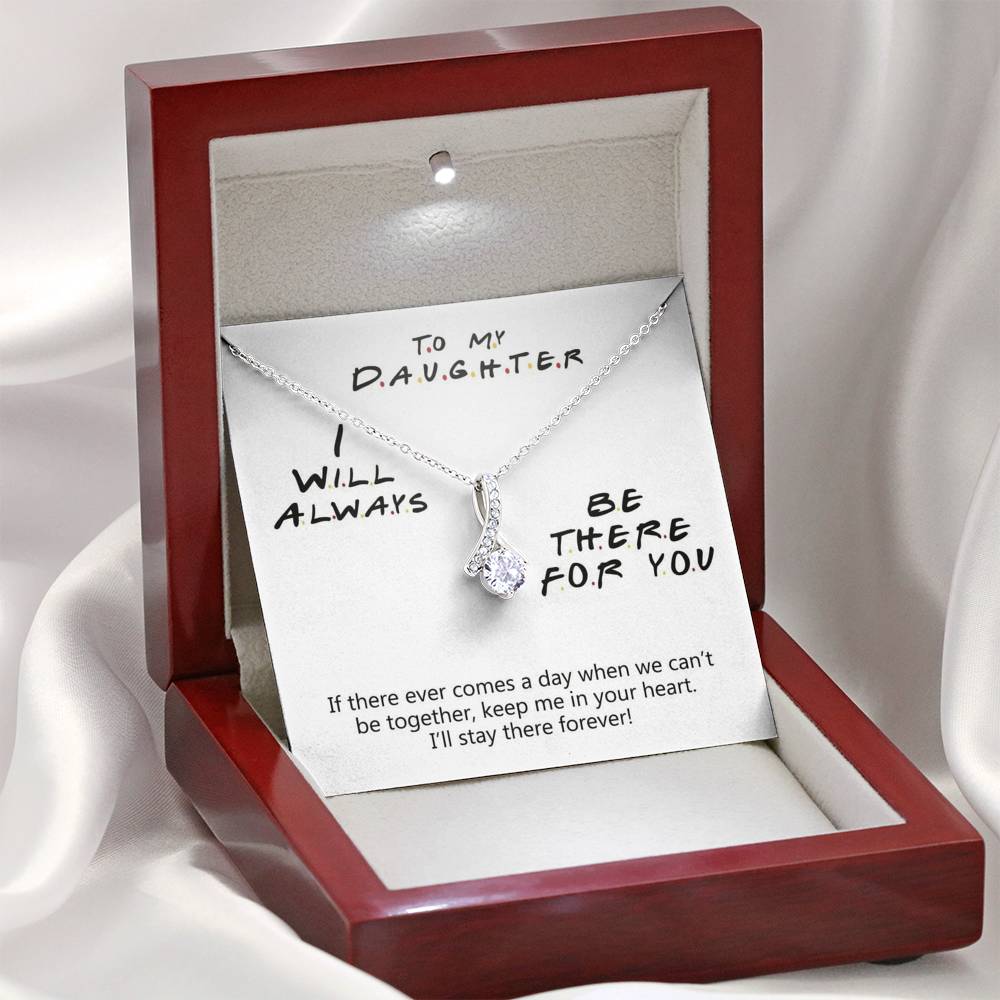 To My Daughter - When We Can't Be Together | Beautiful 14K White Gold Family Forever Pendant