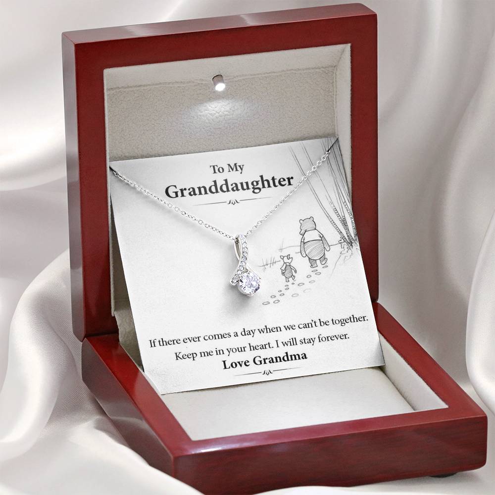 To My Grand Daughter - When We Can't Be Together (Love, Grandma) | Beautiful 14K White Gold Family Forever Pendant