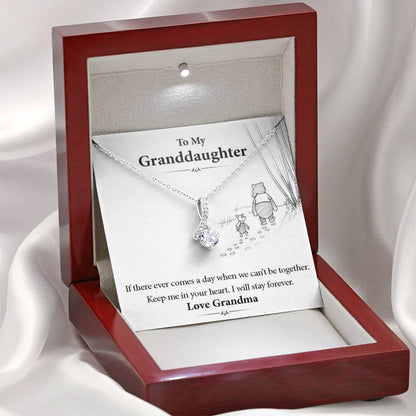 To My Grand Daughter - When We Can't Be Together (Love, Grandma) | Beautiful 14K White Gold Family Forever Pendant