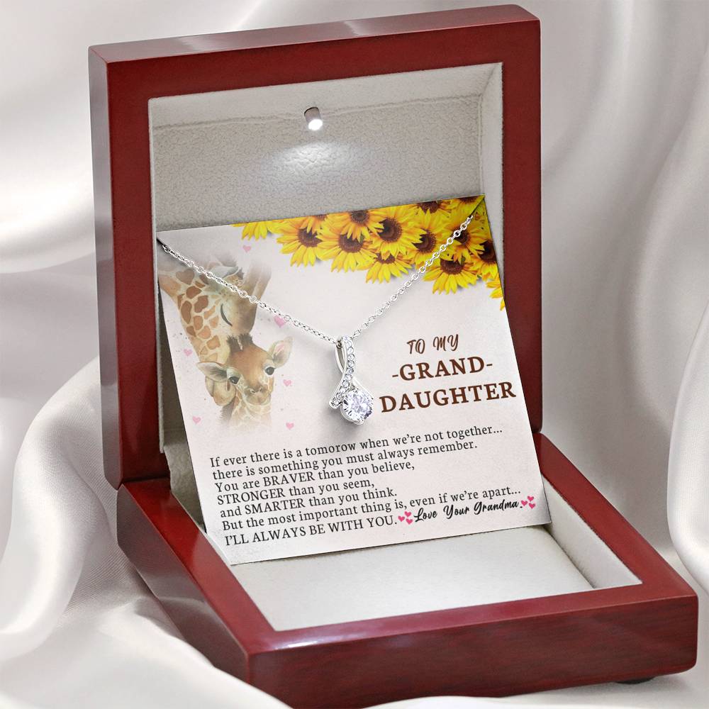 To My Grand Daughter - When We Are Not Together (Love, Your Grandma)| Stunning 14K White Gold Family Forever Pendant