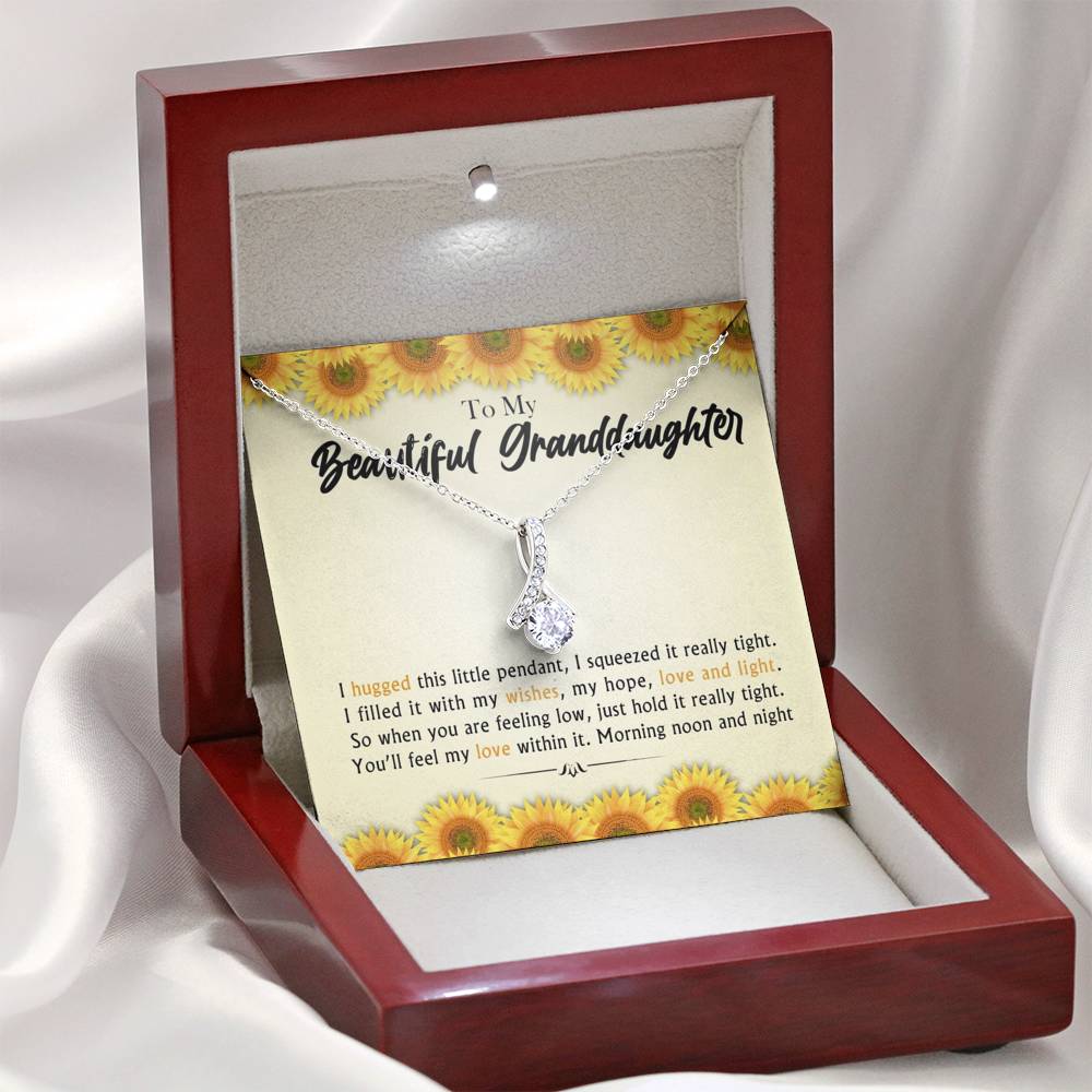 To My Beautiful Grand Daughter - When You Are Feeling Low | Beautiful 14K White Gold Family Forever Pendant