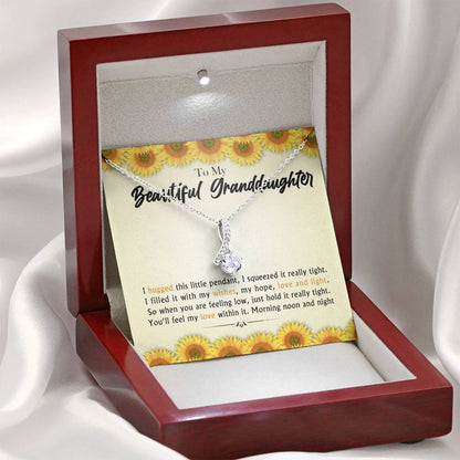 To My Beautiful Grand Daughter - When You Are Feeling Low | Beautiful 14K White Gold Family Forever Pendant
