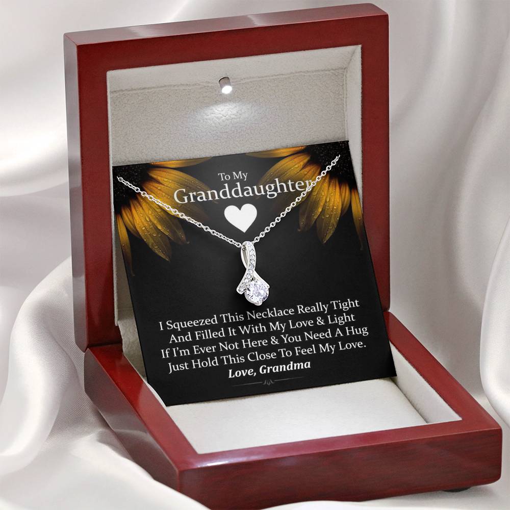 To My Grand Daughter - If I'm Ever Not Here ( Love, Grandma) | Beautiful Artisan Crafted 14K White Gold Family Forever Pendant