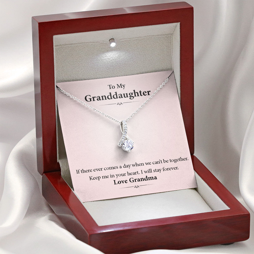 To My Grand Daughter - If We Can't Be Together (Love, Grandma) | Beautiful 14k White Gold Family Forever Pendant