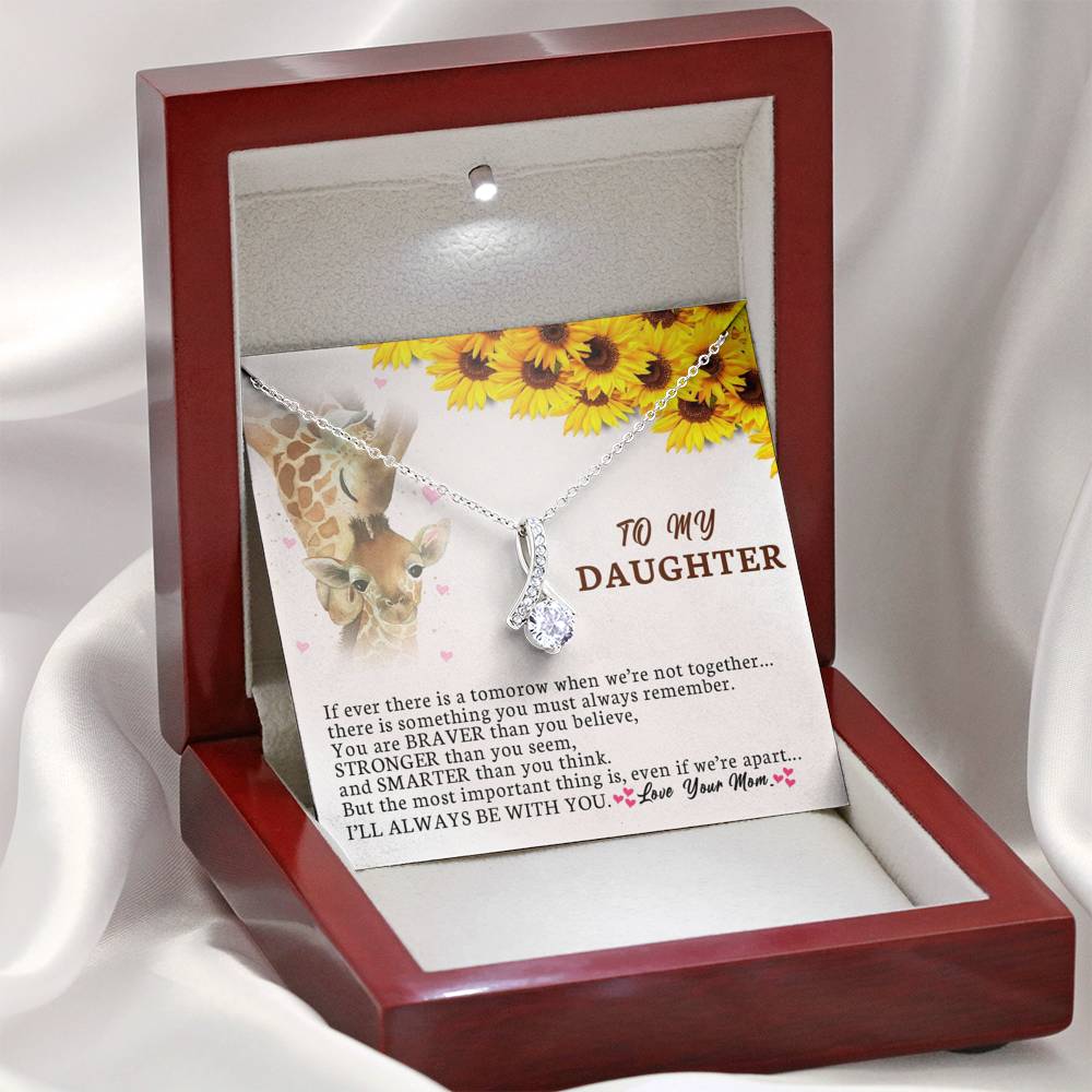 To My Daughter - When We're Not Together (Love, Your Mom) | Beautiful Artisan Crafted 14K White Gold Family Forever Pendant