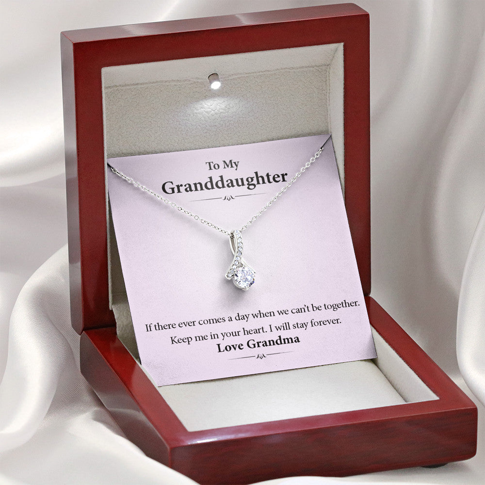To My Grand Daughter - If We Can't Be Together (Love, Grandma) | Beautiful 14k White Gold Family Forever Pendant