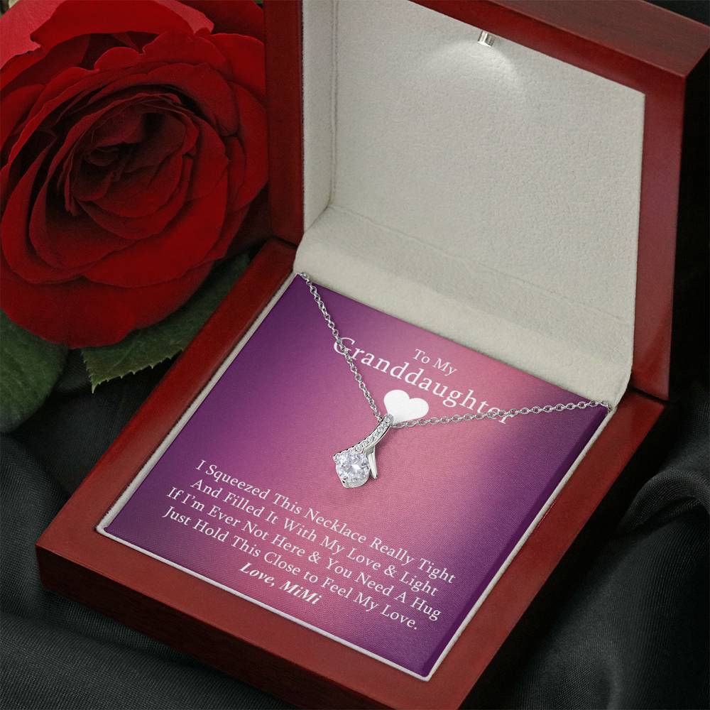 To My Grand Daughter - If I'm Ever Not Here (Love, Mimi) | Beautiful 14K White Gold Family Forever Pendant